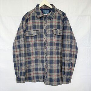 George Navy Red Quilted Plaid Shacket